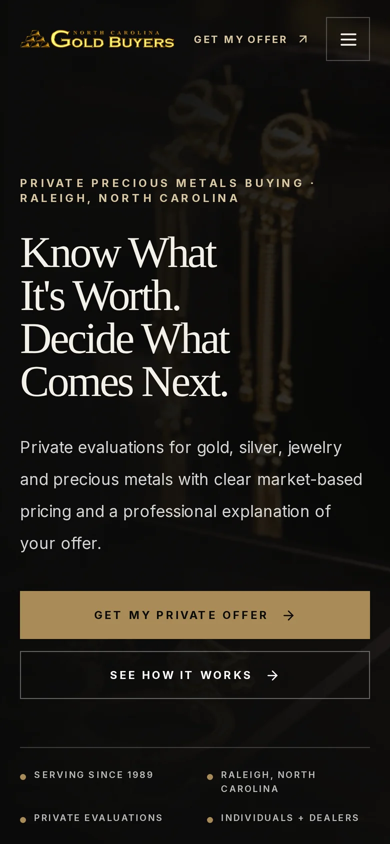 NCGB home page on a phone with Get My Private Offer.